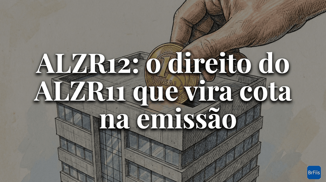 ALZR12: o direito do ALZR11 que vira cota na emissão