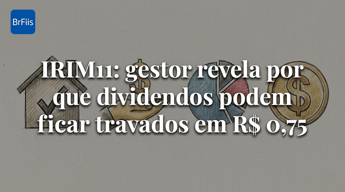 IRIM11: gestor revela por que dividendos podem ficar travados em R$ 0,75