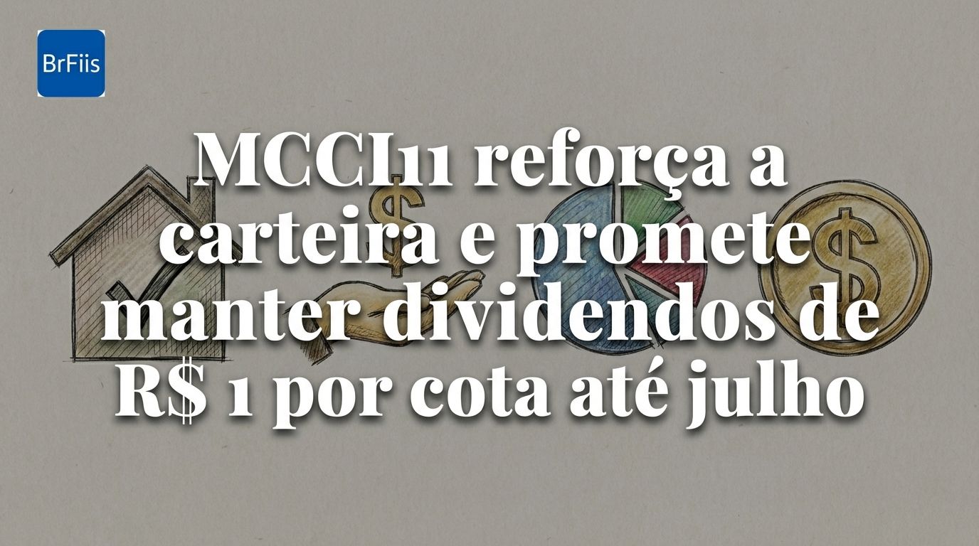 MCCI11 reforça a carteira e promete manter dividendos de R$ 1 por cota até julho 2026