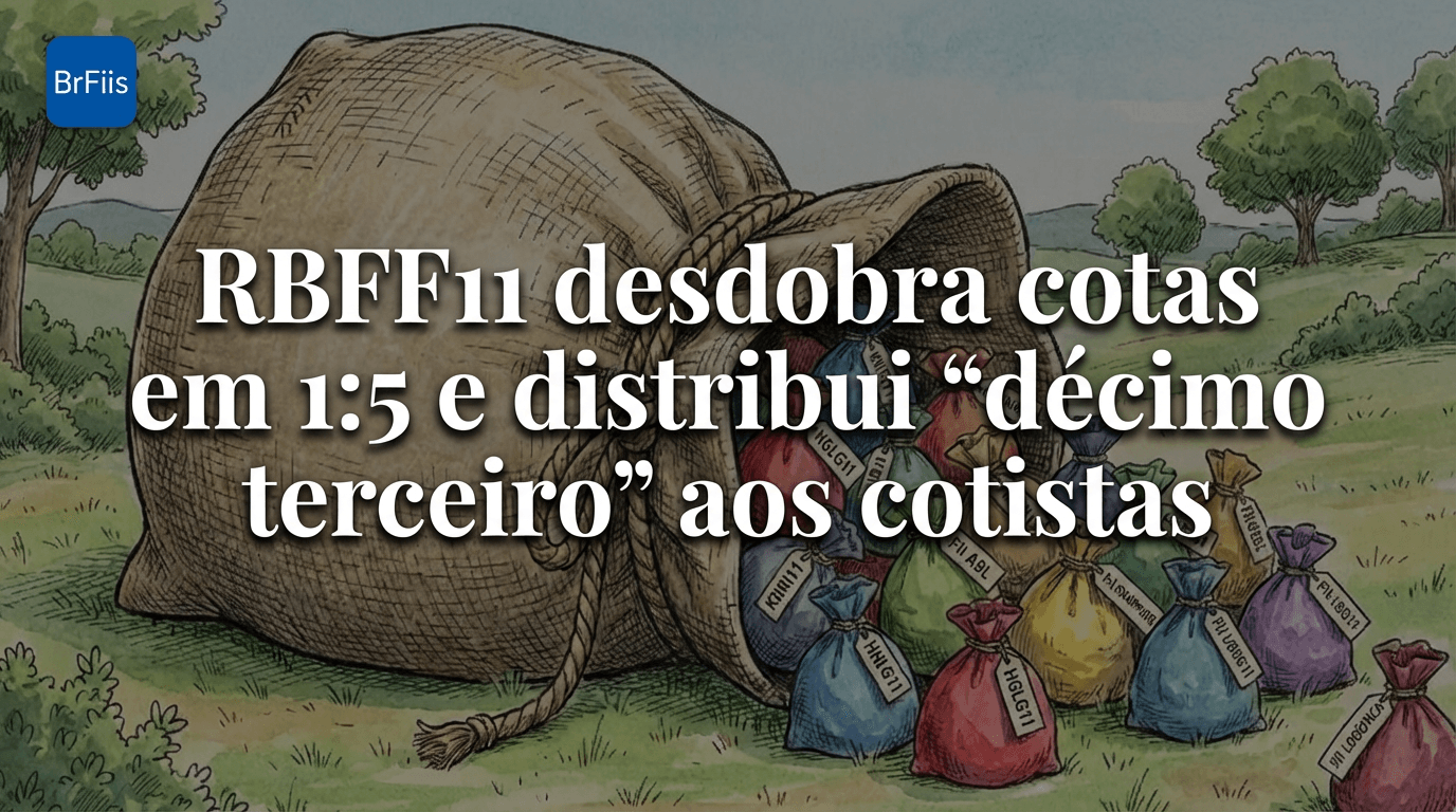 RBFF11 desdobra cotas na proporção 1:5 e distribui "décimo terceiro" aos cotistas
