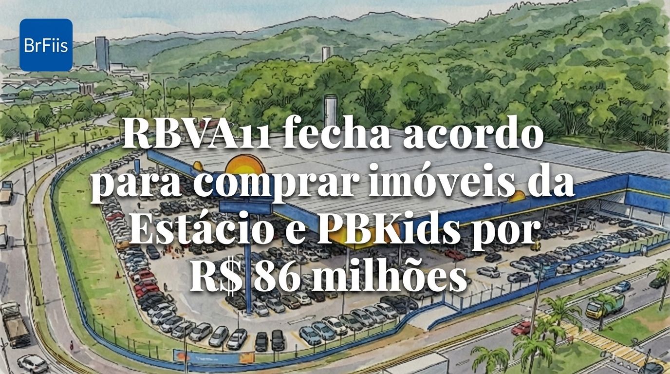RBVA11 fecha acordo para comprar imóveis da Estácio e PBKids por R$ 86 milhões