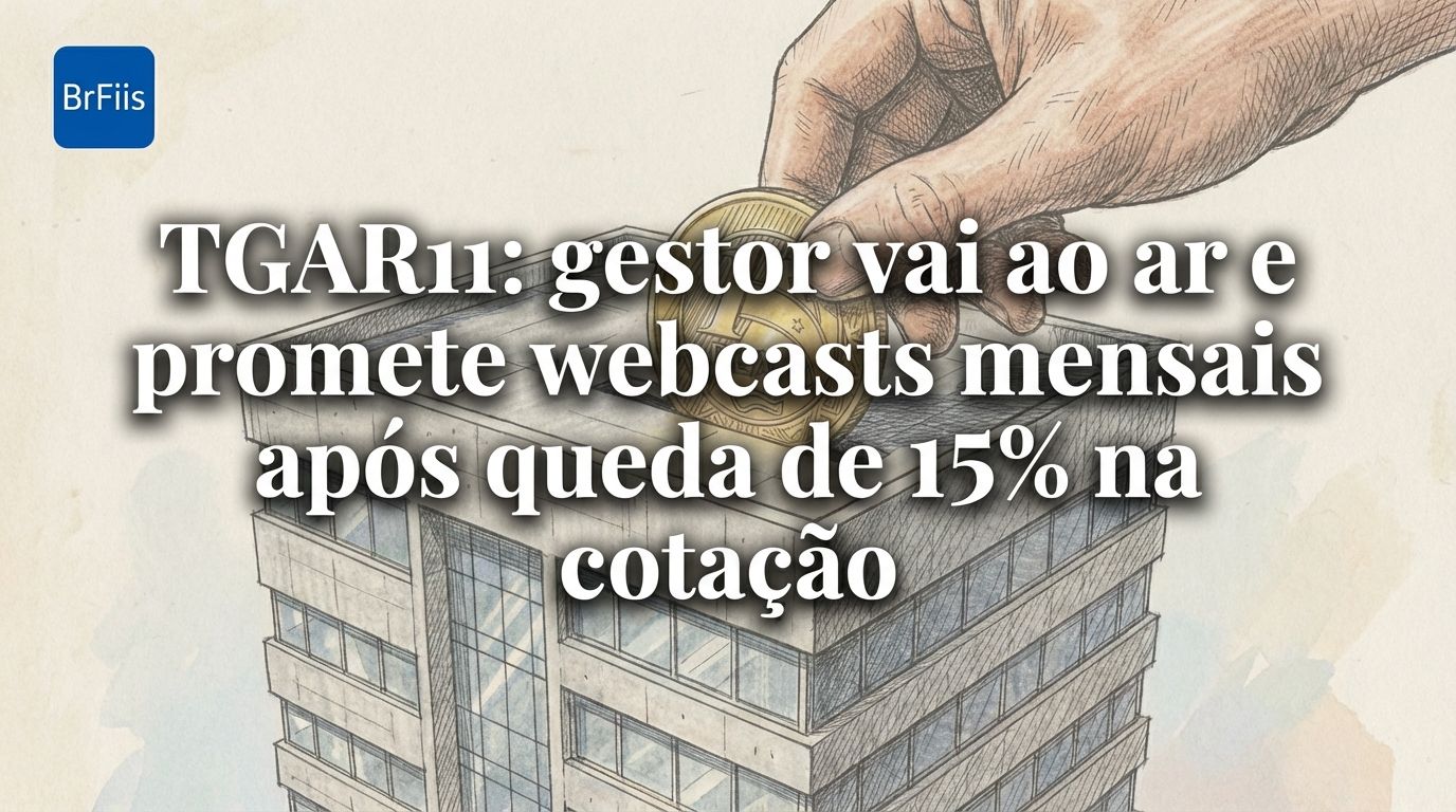 TGAR11: gestor vai ao ar e promete webcasts mensais após queda de 15% na cotação
